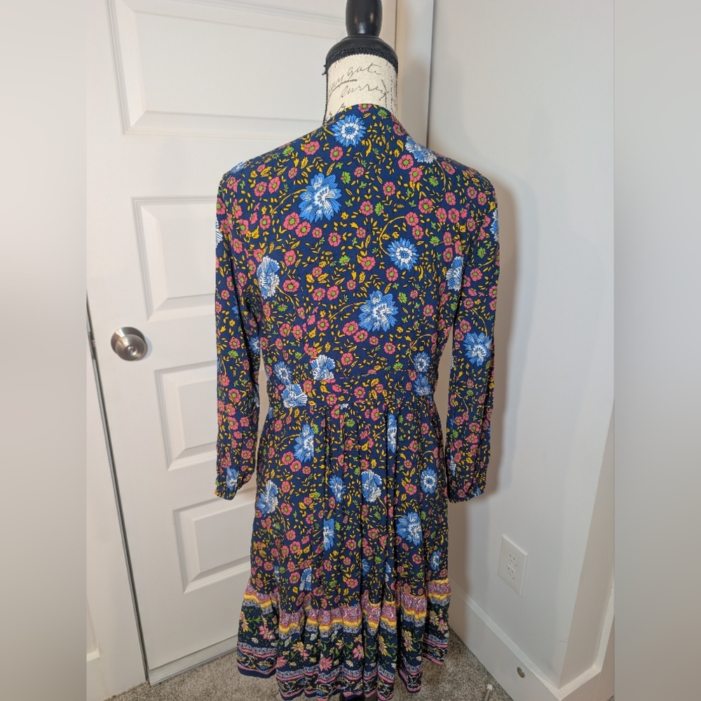 Zesica floral Women's Boho Wrap with Blue and Pink Accents Size S - Picture 2 of 7